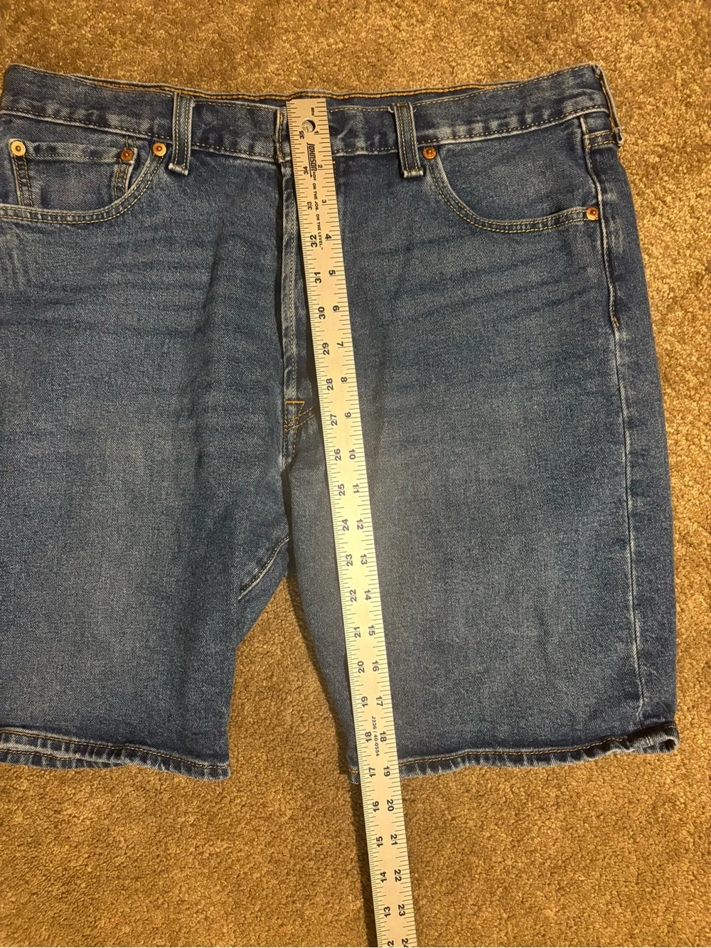 Levi’s 501 Men’s Denim Shorts W36 Blue Cut Off Jean Shorts Button Fly Waterless